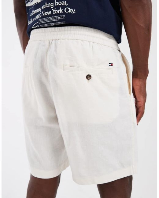 Tommy Hilfiger Blue Linen Shorts for men