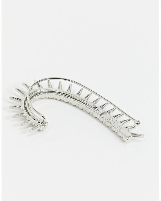 ASOS Full Ear Cuff With Spikes in Metallic for Men