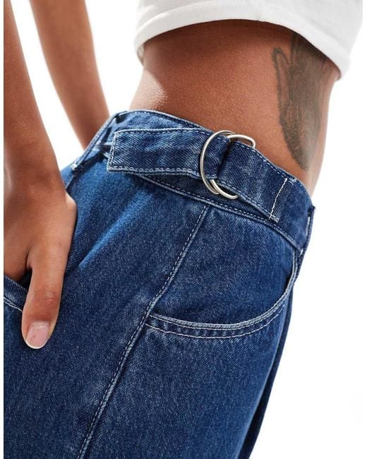 ASOS Jeans Met Verstelbare Taille in het Blue