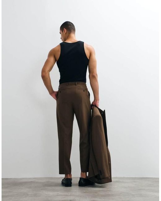 ASOS White Carrot Fit Suit Trousers for men