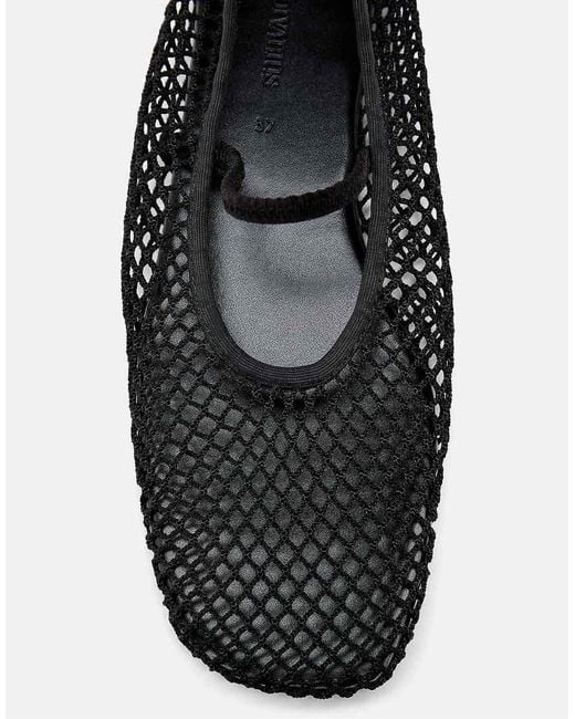 Stradivarius White Mesh Strap Ballet Flats