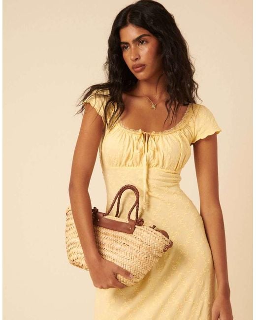 Nobody's Child Natural Lace Trim Melissa Midi Dress
