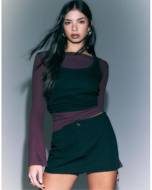 Stradivarius Green – d62 – kurzer skort