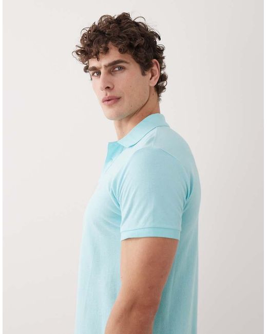 Polo Ralph Lauren Blue Icon Logo Custom Slim Fit Pique Polo for men