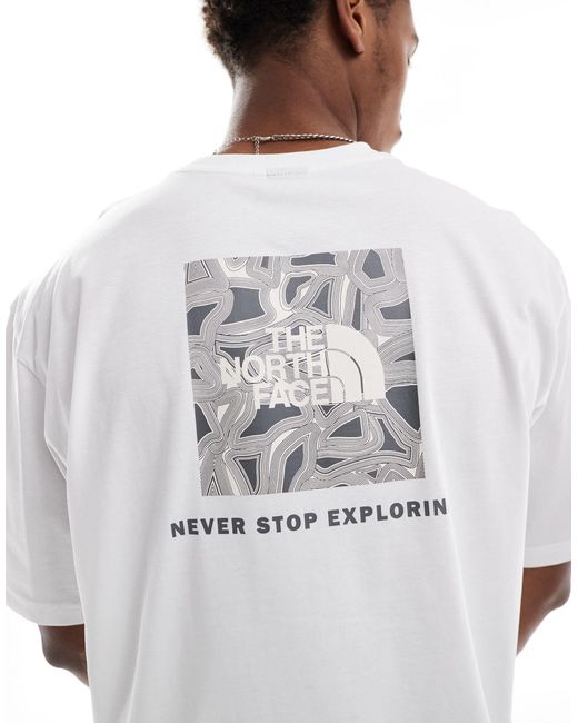 The North Face White Geolines Redbox Backprint Oversized T-shirt