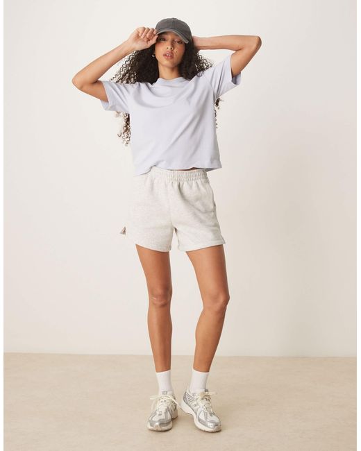 Abercrombie & Fitch Gray – essential – longline-shorts