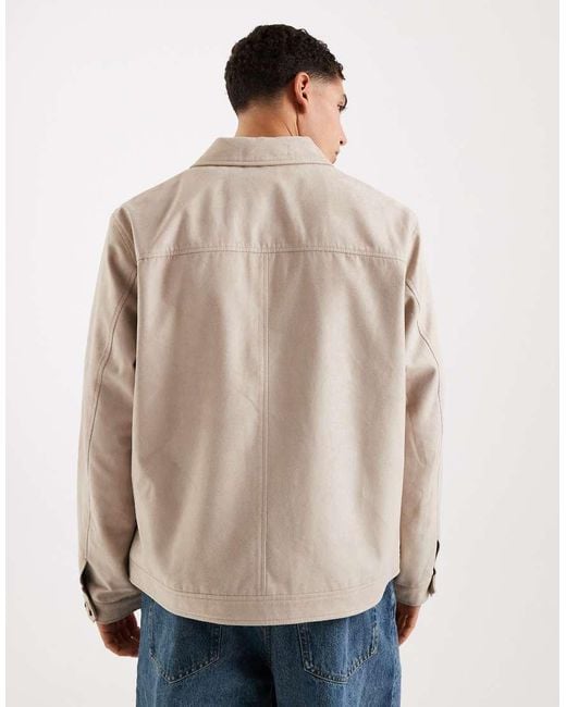 Jack & Jones Natural Faux Suede Jacket for men