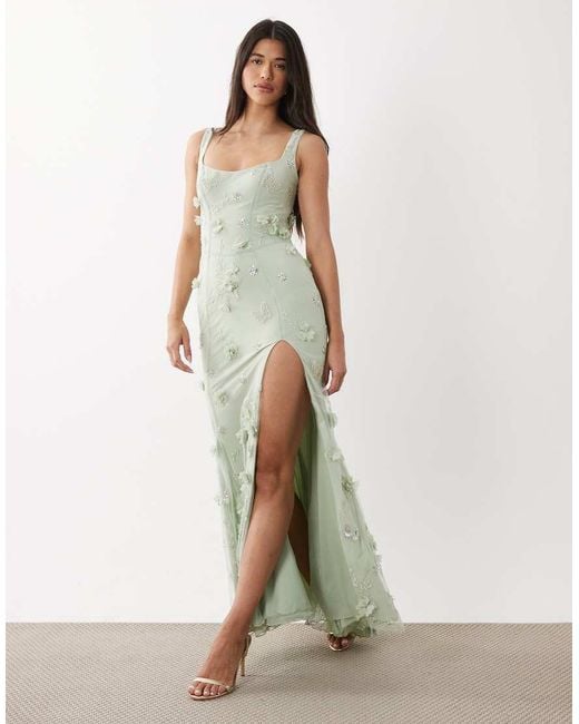 Oh Polly White Premium Embellished Corset Dress