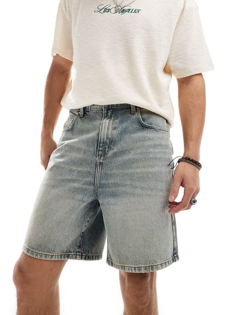 Pantalones cortos vaqueros azules estilo bermudas ASOS de hombre de color Gray