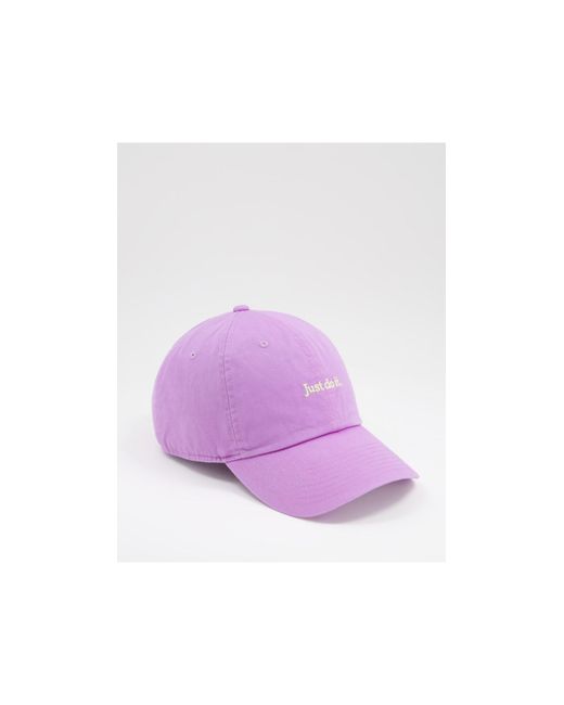 Nike Purple Just Do It Embroidered Logo Washed Cotton Cap for men