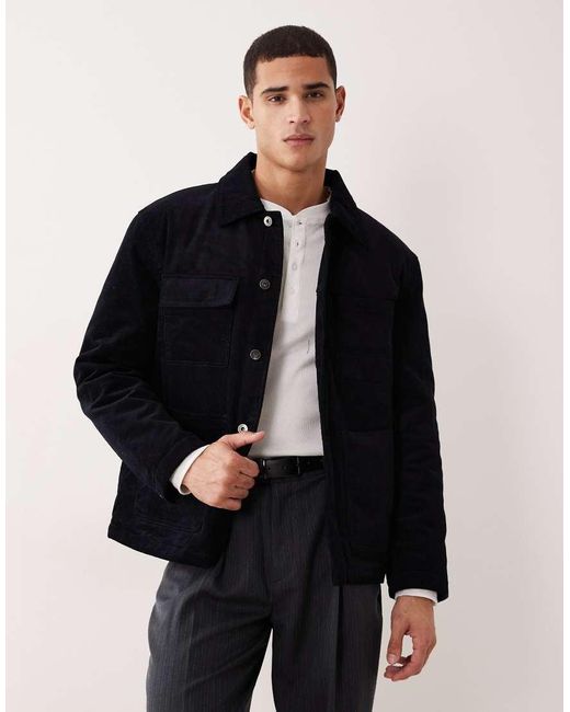 Mango Black Cotton Shacket for men