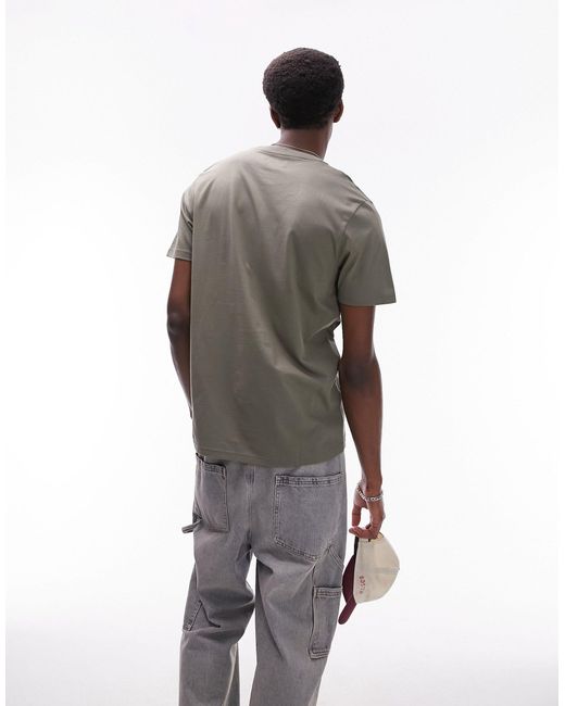 Topman – t-shirt mit klassischer passform in Gray für Herren