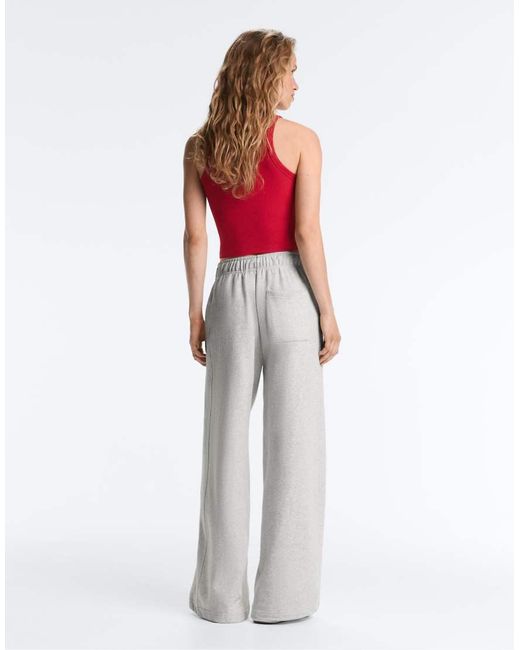 Oysho Red Rib Modal Blend Long Tank Top
