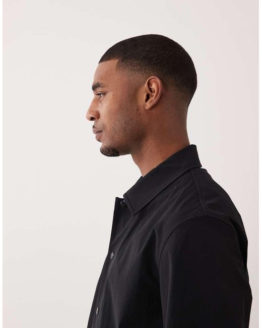 ARKET Black Snap Front Overshirt for men