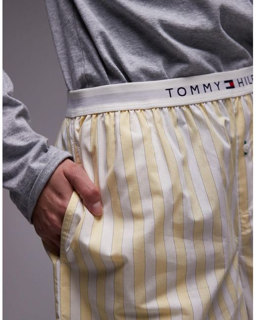 Tommy Hilfiger Purple – popeline-boxershorts mit butteren streifen