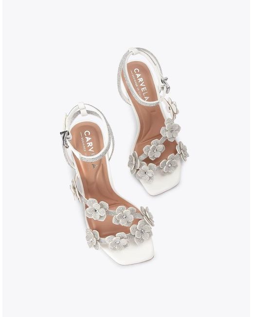 Carvela Kurt Geiger White Petalo Sandal Heeled Sandals