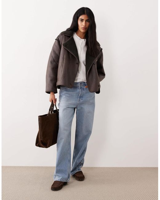 Vila Black Reversible Faux Shearling Jacket