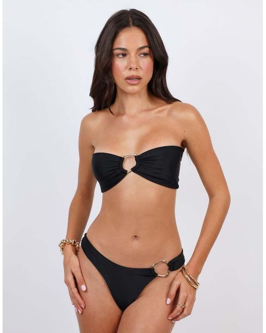 SIMMI Black Miele Ring Detail Bikini Bottoms