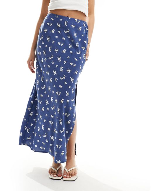 Hollister Blue Maxi Floral Skirt