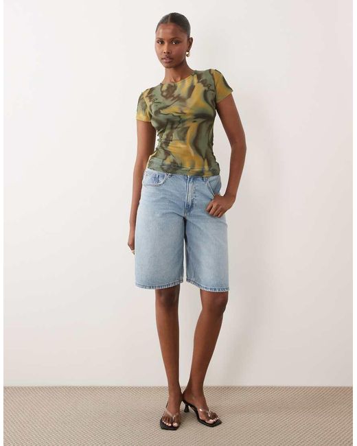 ASOS Green Sheer Mesh Baby Tee