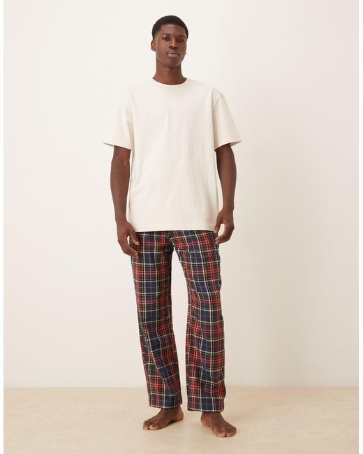 Abercrombie & Fitch – karierte pyjama-hose aus flanell in Natural für Herren