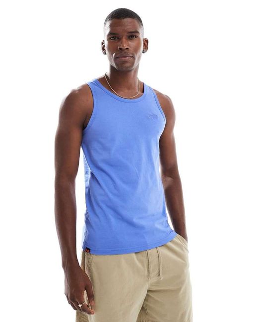 Superdry Blue Essential Logo Vest Top for men