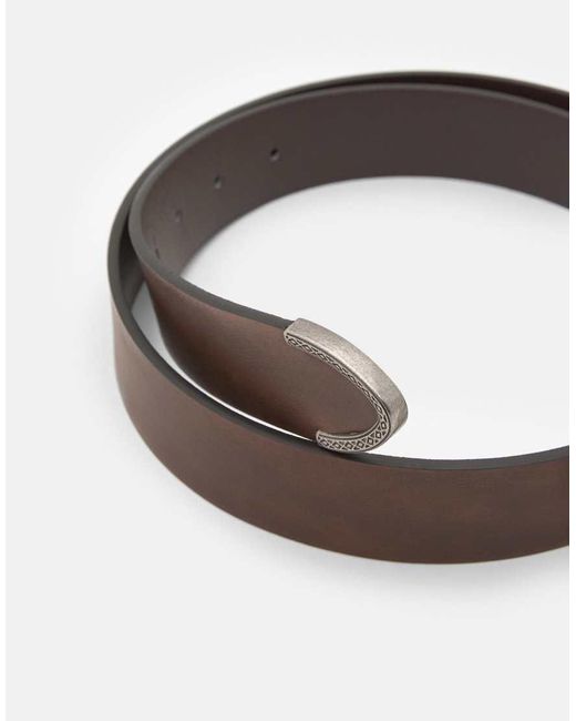 Pull&Bear Brown Leather Effect Belt for men