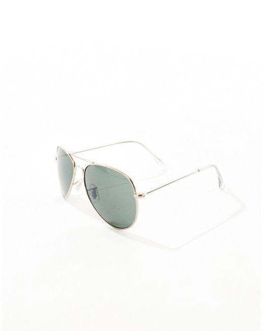 Jack & Jones White Aviator Sunglasses for men