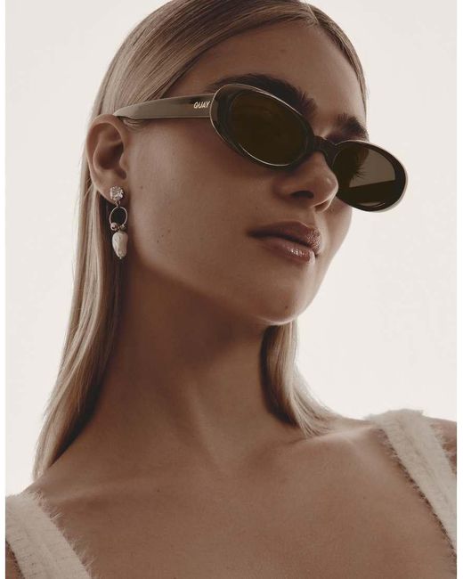 Quay Brown Quay Felt Cute Oval Sunglasses