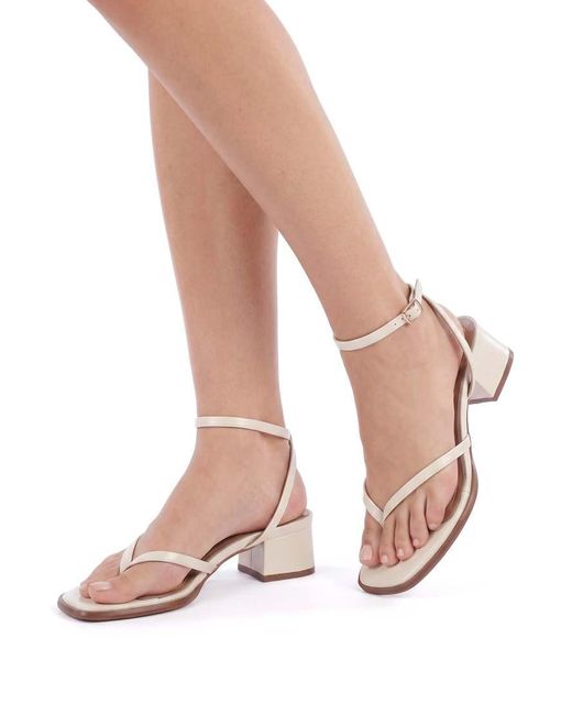 SEQWL Metallic Strappy Block Heel Sandals Open Toe With Ankle Strap