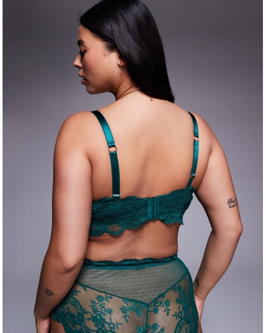 ASOS Green Asos Design Curve Lola Lace Longline Bralette