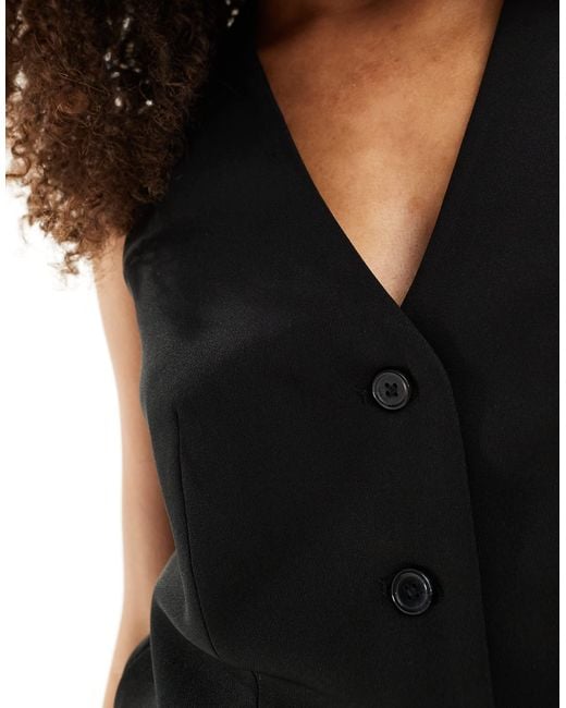 New Look Black Linen Look Waistcoat