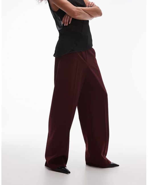 ARKET Broek Met Rechte Pijpen Van Wolmix Met Stretch En Platte Voorkant in het Red