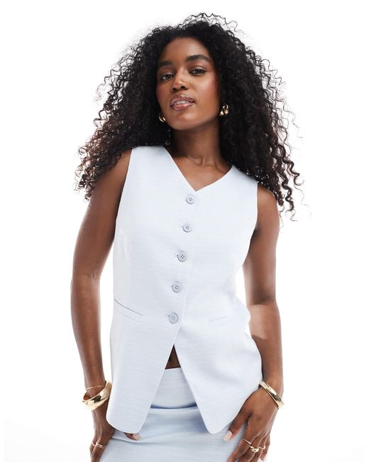 New Look White – bouclé-weste