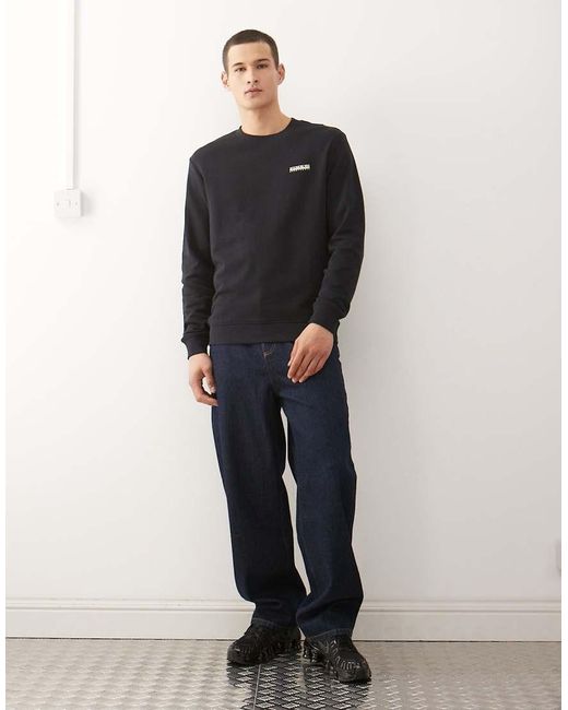 Napapijri Black Small Logo Sweatshirt for men