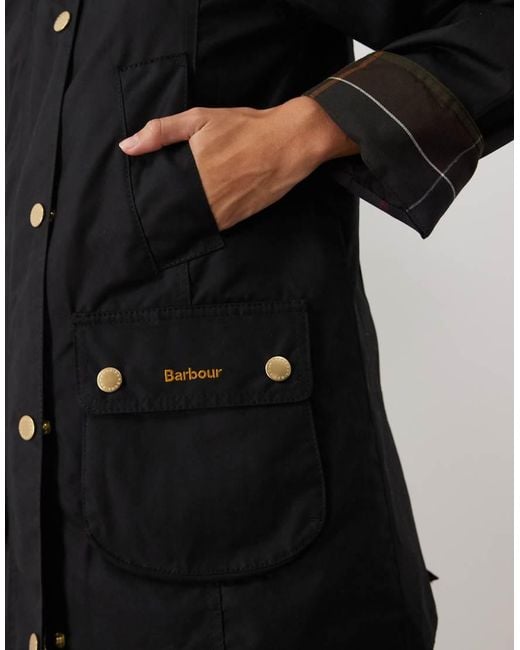 Barbour Black Beadnell Long Wax Jacket