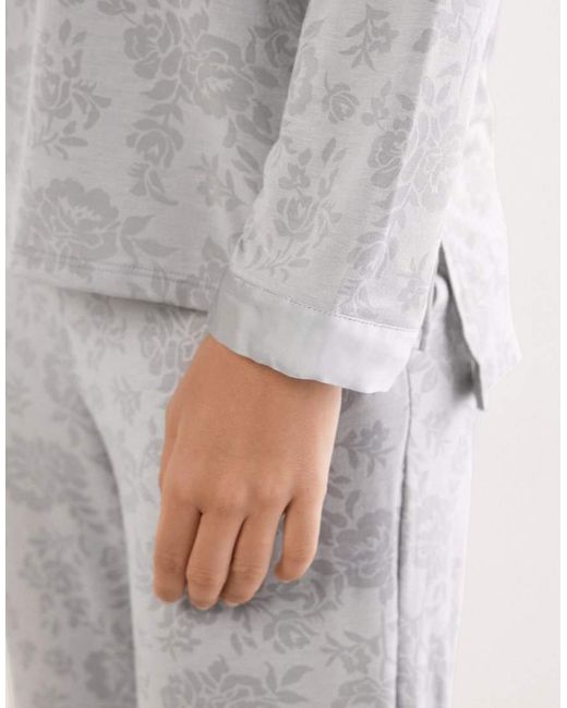 Intimissimi Gray Soft Dreams Devoré Pattern Long Pyjamas