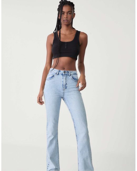Stradivarius Blue – bequeme, gerade geschnittene jeans