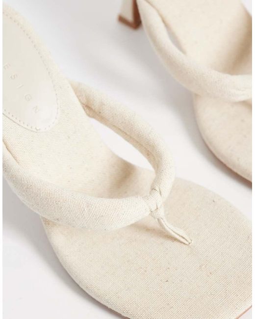 ASOS White Huddle Padded Toe Thong Heeled Sandals