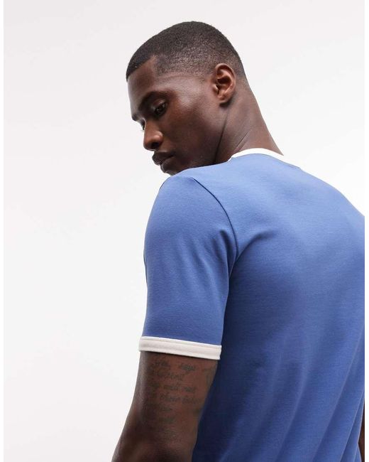ASOS Blue Muscle Fit Football T-shirt With Italy Front Graphic for men