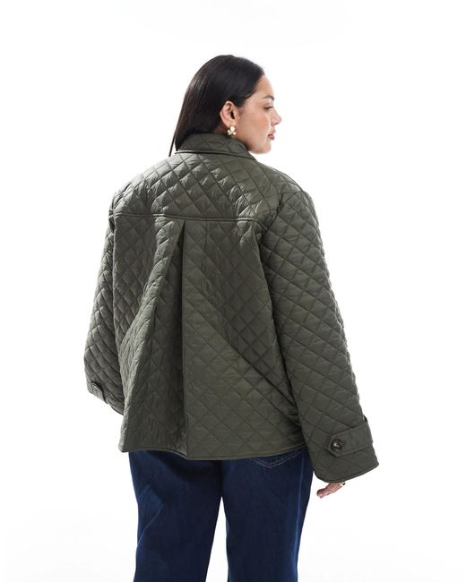Vero Moda Gray Button Down Quilted Jacket
