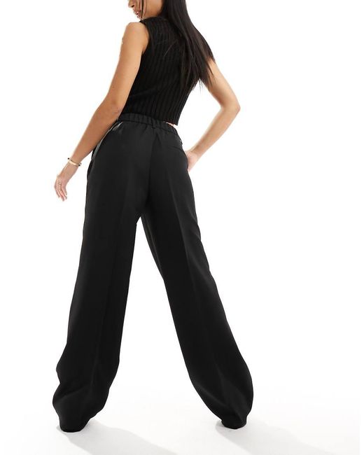 Noisy May Black High Waisted Wide Leg Tailored Trousers