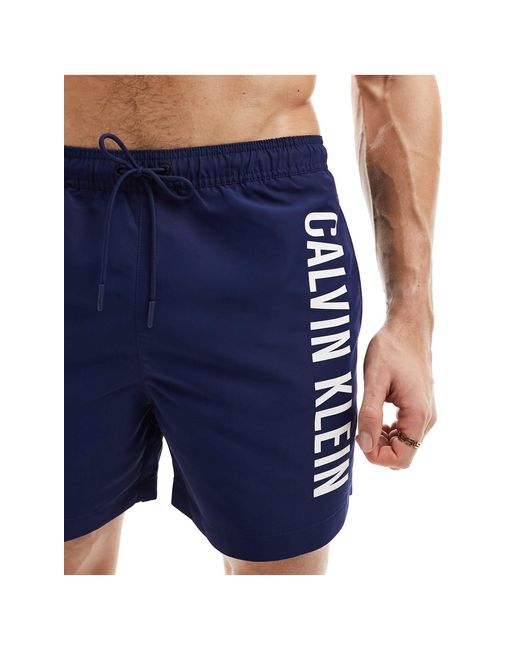 Calvin Klein Blue Intense Power Medium Drawstring Swim Shorts for men