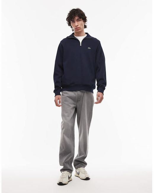 Felpa Con Zip Corta di Lacoste in Blue da Uomo