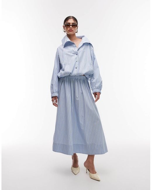 ASOS Blue Collared Button Up Shirt Jacket