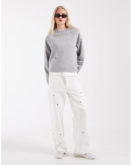 ASOS Gray Regular Raglan Brushback Sweat