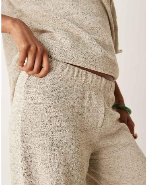 ASOS Natural Wide Leg Knit Trouser Co-ord