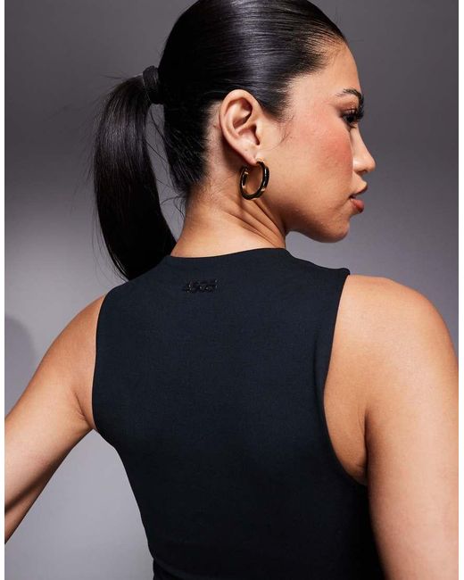 4505 Blue Icon High Neck Vest With Inner Bra And Removable Padding