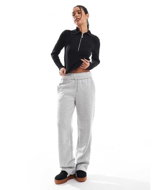 Pull&Bear Gray Boyfriend Foldover Waist Wide Leg jogger