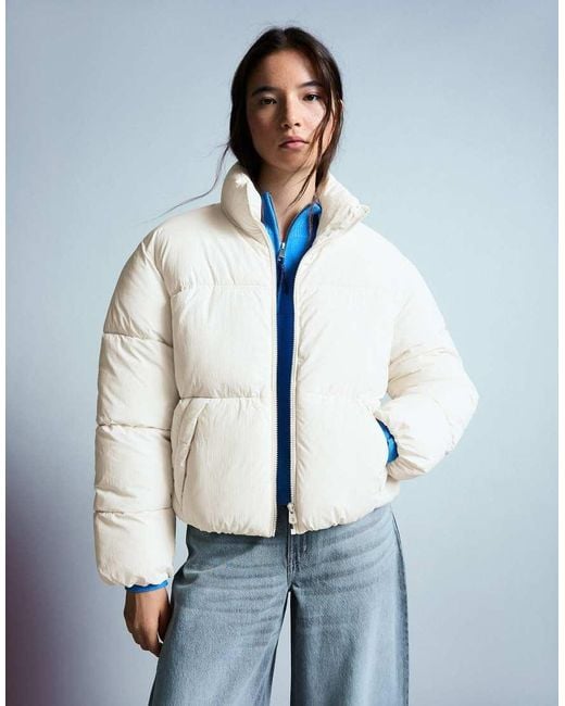 Bershka White Padded Jacket